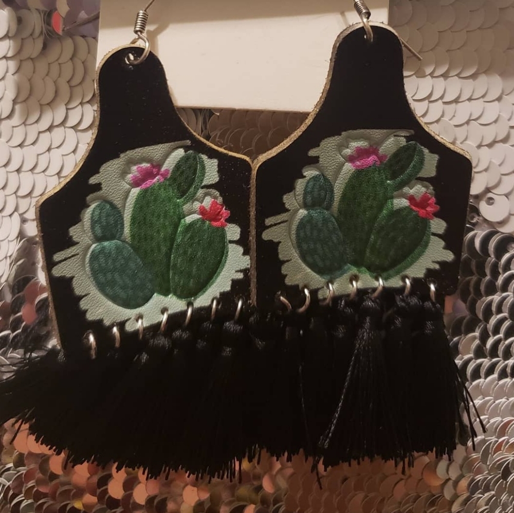 Faux leather earrings